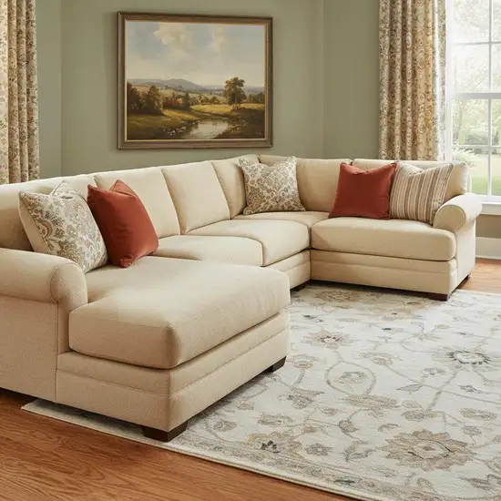 Ivory Copper And Gray Floral Washable Area Rug With UV Protection Photo 2