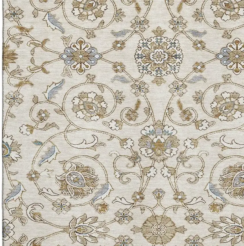 Ivory Copper And Gray Moroccan Washable Area Rug With UV Protection Photo 2