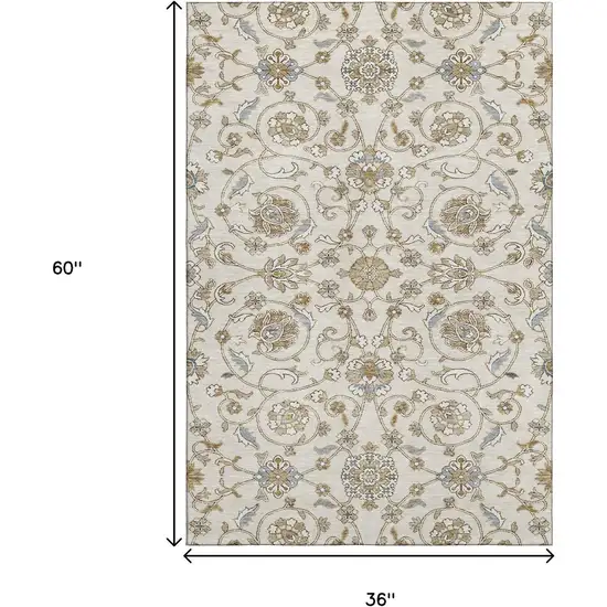Ivory Copper And Gray Moroccan Washable Area Rug With UV Protection Photo 3
