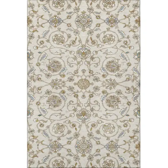 Ivory Copper And Gray Moroccan Washable Area Rug With UV Protection Photo 3