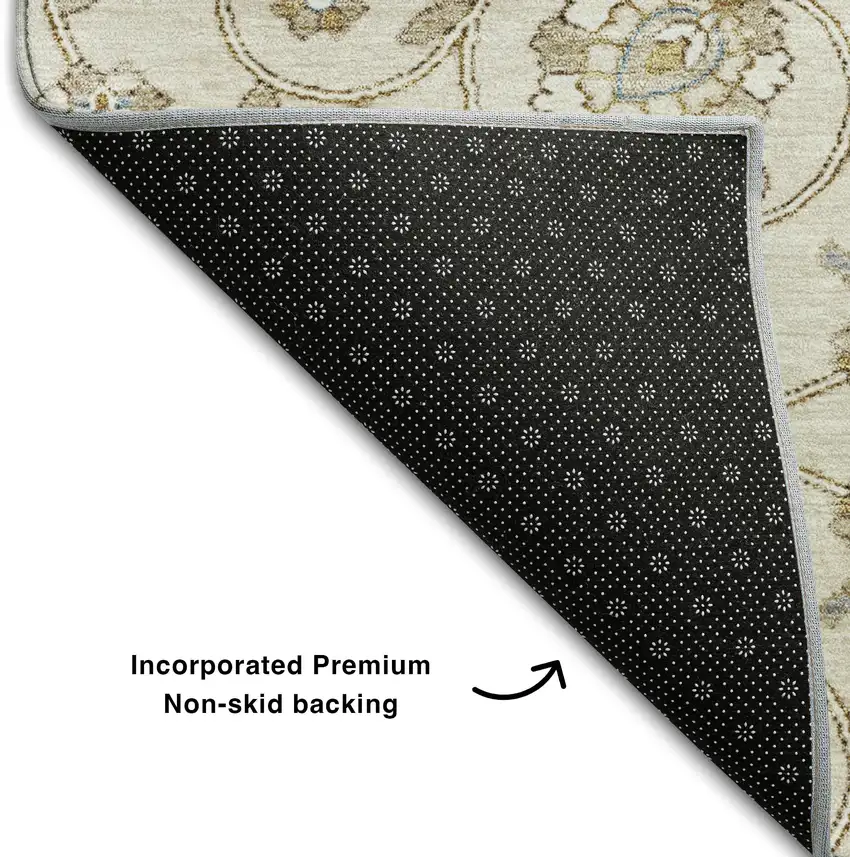 Ivory Copper And Gray Moroccan Washable Area Rug With UV Protection Photo 5