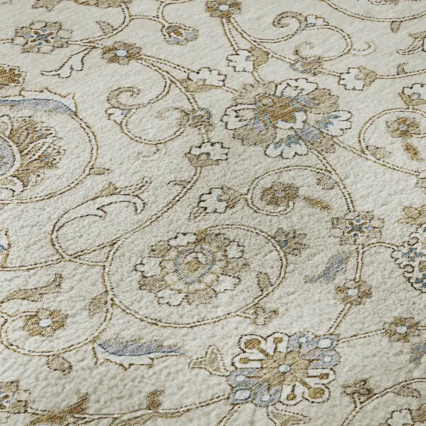 Ivory Copper And Gray Moroccan Washable Area Rug With UV Protection Photo 9