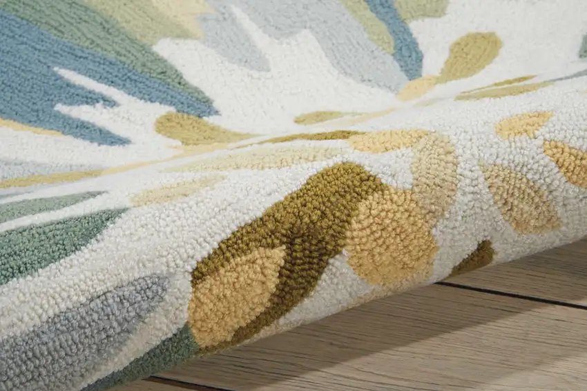 Ivory Dark Brown and Gray Floral Hand Carved Handmade Area Rug Photo 5