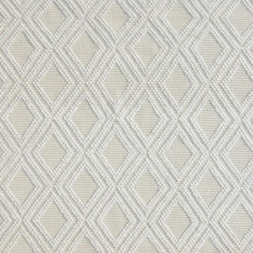 Ivory Geometric Handmade Area Rug Photo 5