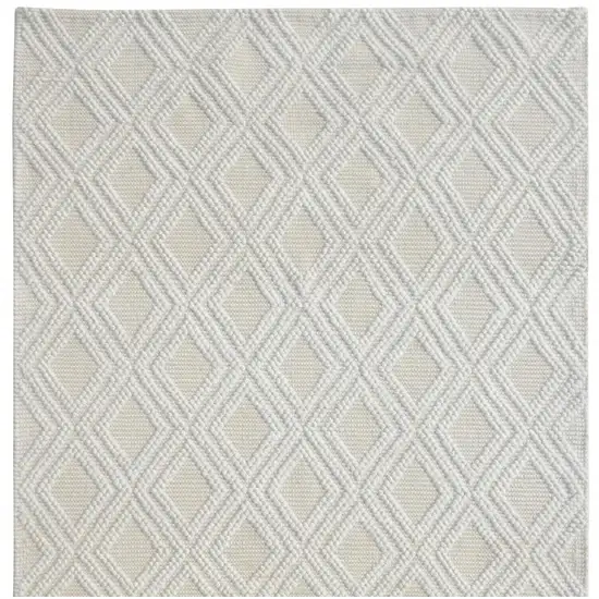 Ivory Geometric Handmade Area Rug Photo 7