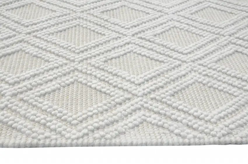 Ivory Diamond Lattice Modern Area Rug Photo 4