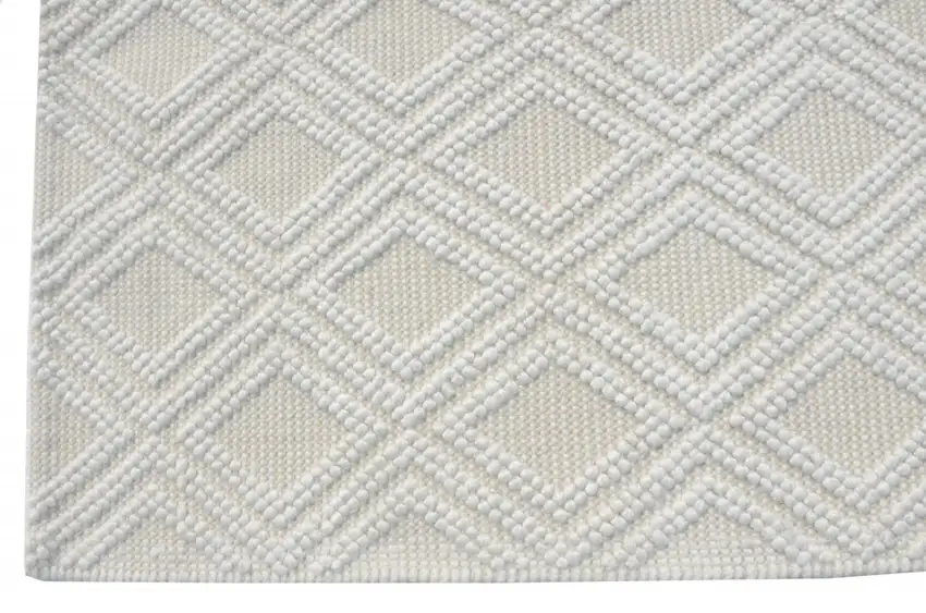 Ivory Diamond Lattice Modern Area Rug Photo 2