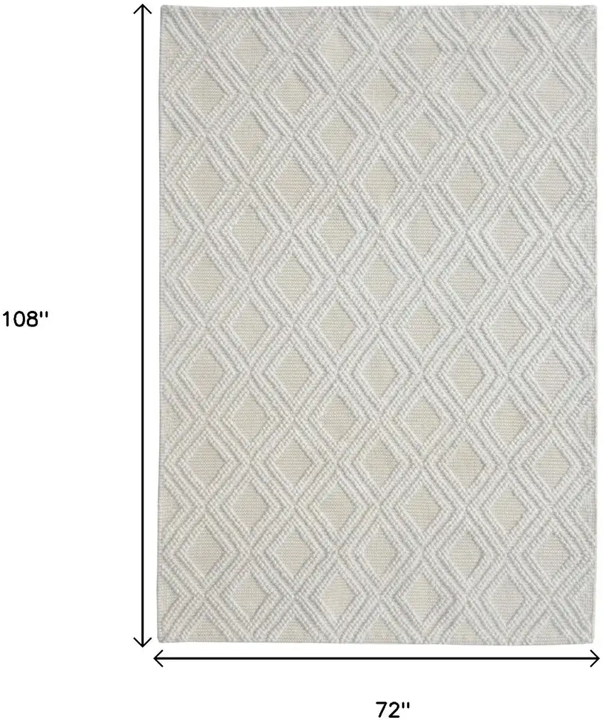 Ivory Geometric Handmade Area Rug Photo 7