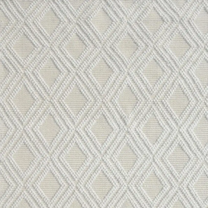 Ivory Geometric Handmade Area Rug Photo 4