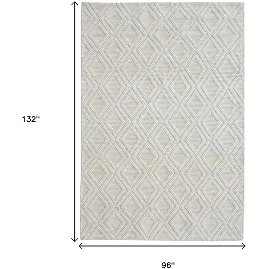 Ivory Geometric Handmade Area Rug Photo 7