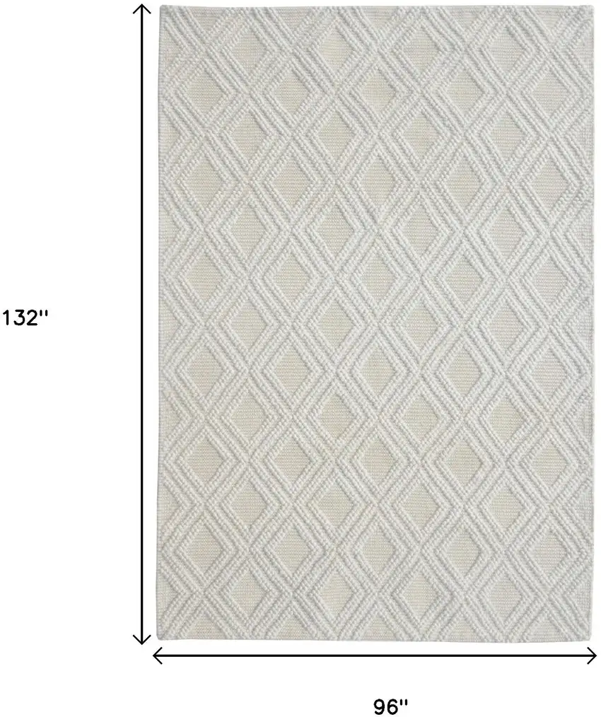 Ivory Geometric Handmade Area Rug Photo 7