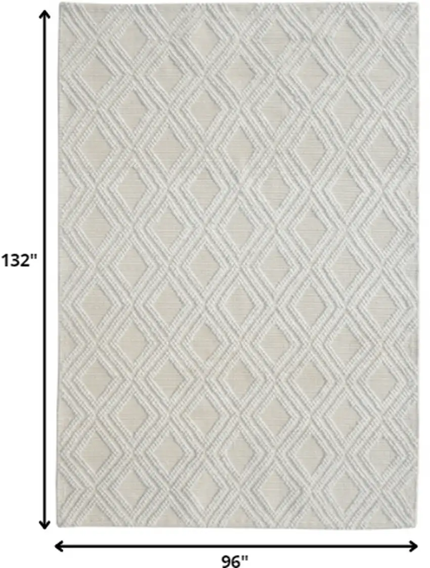 Ivory Diamond Lattice Modern Area Rug Photo 5