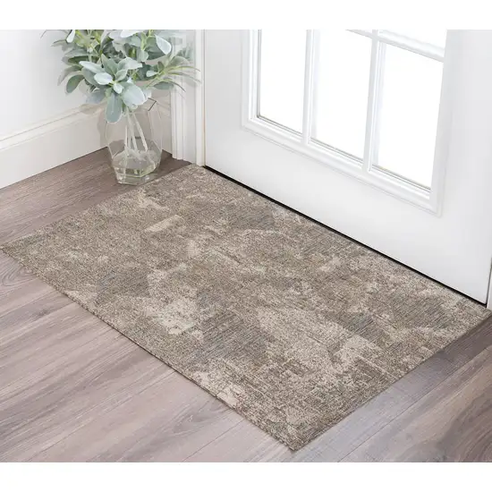 Ivory Distressed Diamonds Area Rug Photo 1
