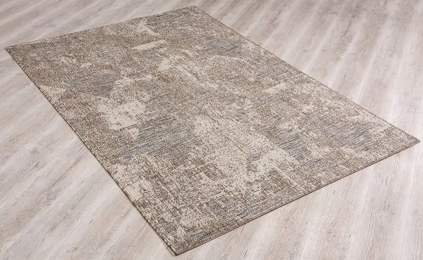 Ivory Distressed Diamonds Area Rug Photo 8