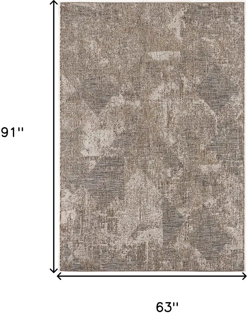 Gray and Ivory Abstract Area Rug Photo 3