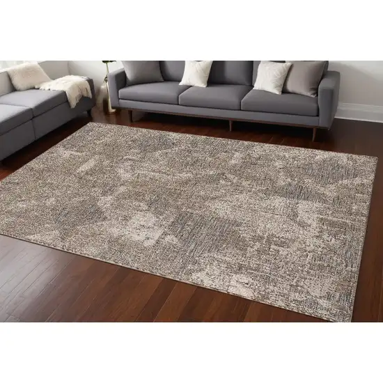 Gray and Ivory Abstract Area Rug Photo 1