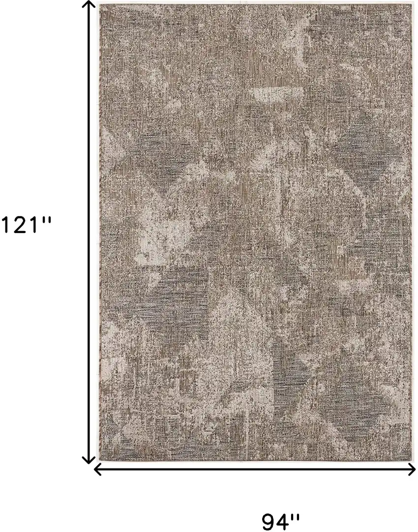 Gray and Ivory Abstract Area Rug Photo 3