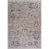 Photo of Ivory Distressed Floral Area Rug