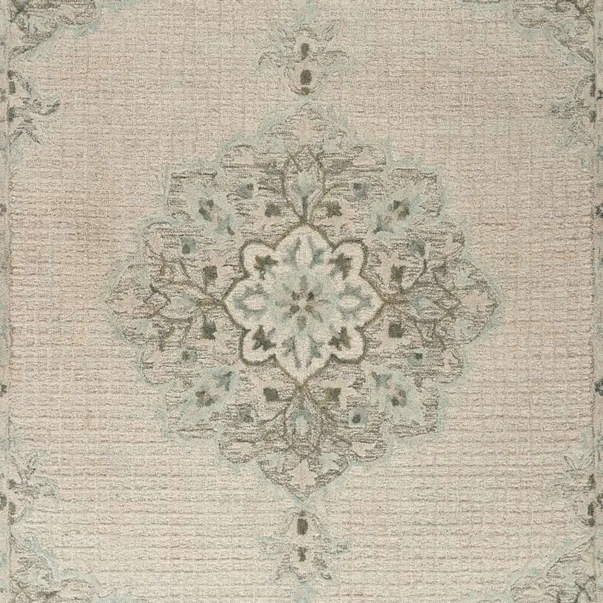 Ivory Distressed Floral Area Rug Photo 2