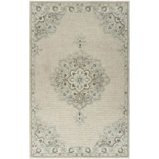 Ivory Wool Handmade Area Rug Photo 1