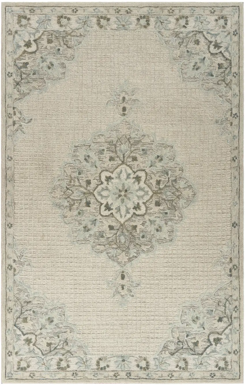 Ivory Wool Handmade Area Rug Photo 1