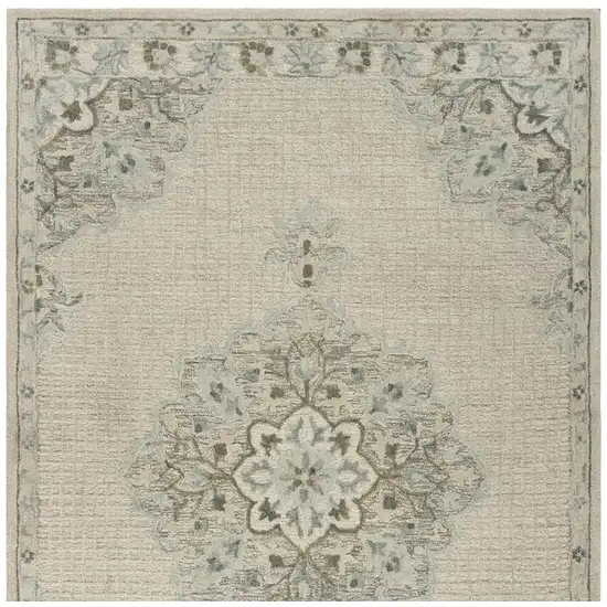 Ivory Wool Handmade Area Rug Photo 4