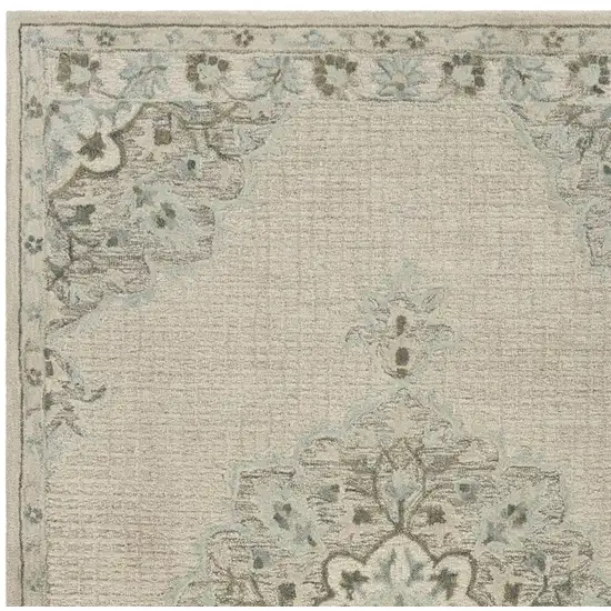 Ivory Wool Handmade Area Rug Photo 3