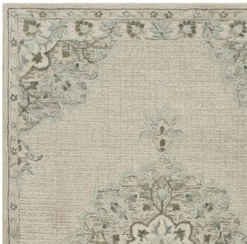 Ivory Wool Handmade Area Rug Photo 3