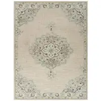 Photo of Ivory Distressed Floral Area Rug