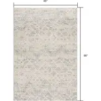 Photo of Ivory Distressed Ikat Pattern Area Rug