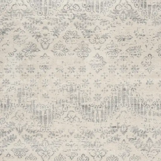 Ivory Distressed Ikat Pattern Area Rug Photo 4