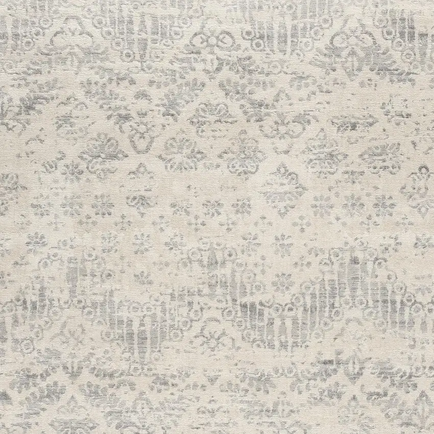 Ivory Distressed Ikat Pattern Area Rug Photo 3