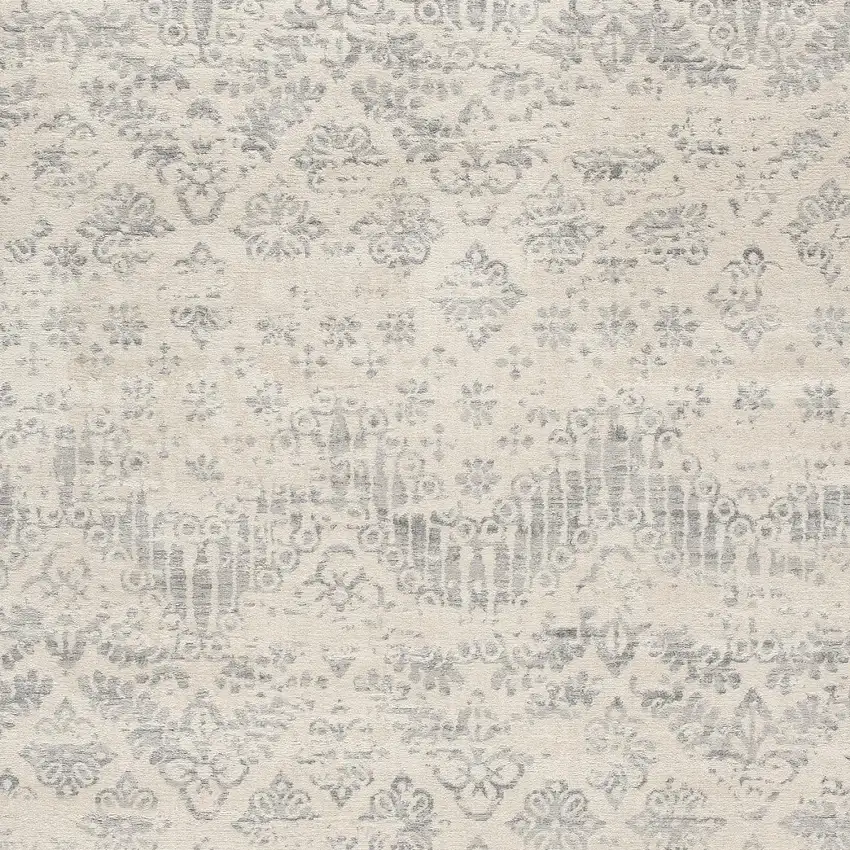Ivory Distressed Ikat Pattern Area Rug Photo 2