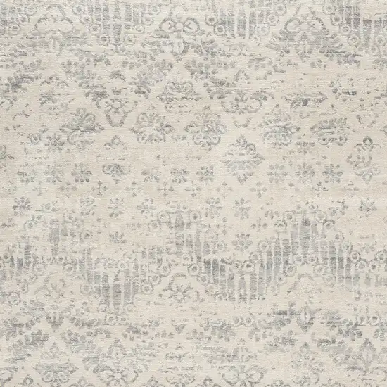 Ivory Distressed Ikat Pattern Area Rug Photo 4