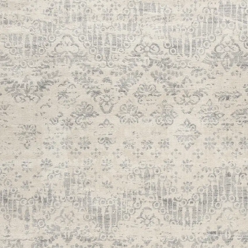 Ivory Distressed Ikat Pattern Area Rug Photo 3