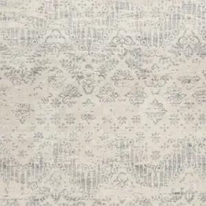 Photo of Ivory Distressed Ikat Pattern Area Rug