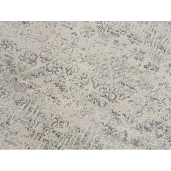 Ivory Distressed Ikat Pattern Area Rug Photo 5