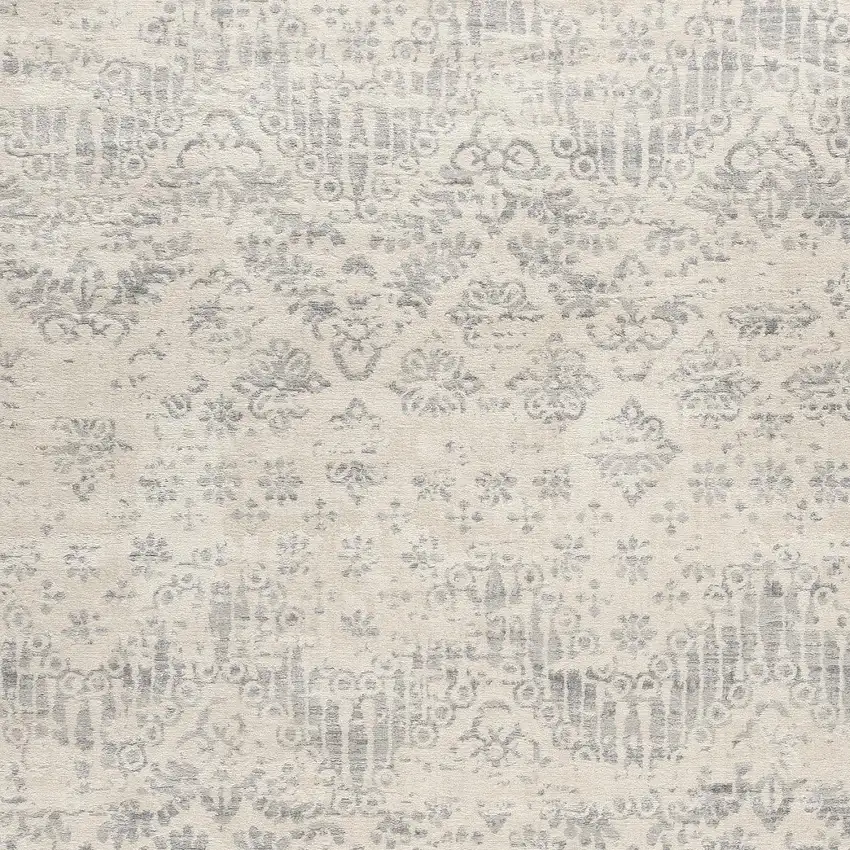 Ivory Distressed Ikat Pattern Area Rug Photo 5