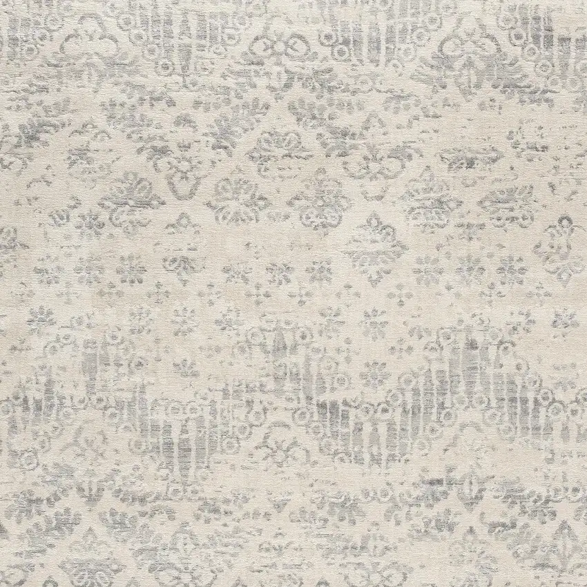 Ivory Distressed Ikat Pattern Area Rug Photo 3