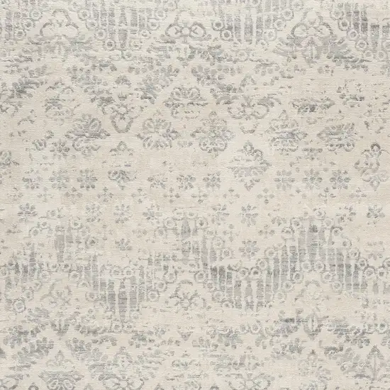 Ivory Distressed Ikat Pattern Area Rug Photo 3