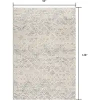 Photo of Ivory Distressed Ikat Pattern Area Rug