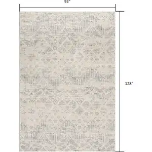 Photo of Ivory Distressed Ikat Pattern Area Rug