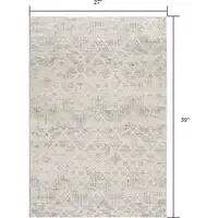Photo of Ivory Distressed Ikat Pattern Scatter Rug