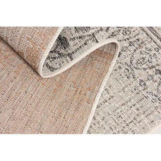 Ivory and Gray Ikat Non Skid Area Rug Photo 9