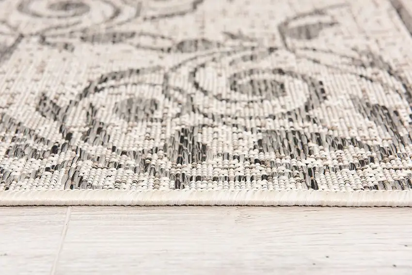 Ivory Distressed Scroll Pattern Area Rug Photo 2