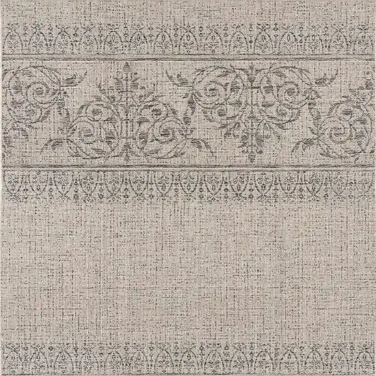 Ivory and Gray Ikat Non Skid Area Rug Photo 5