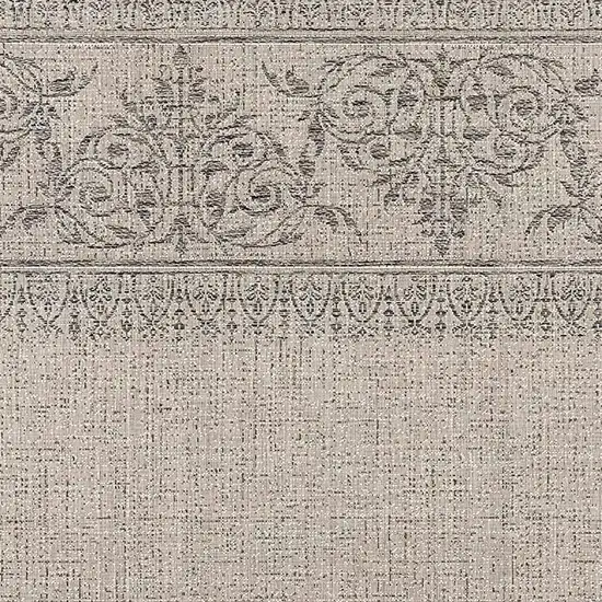 Ivory and Gray Ikat Non Skid Area Rug Photo 4