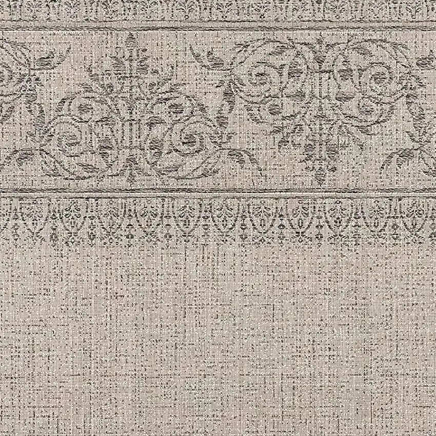 Ivory and Gray Ikat Non Skid Area Rug Photo 4