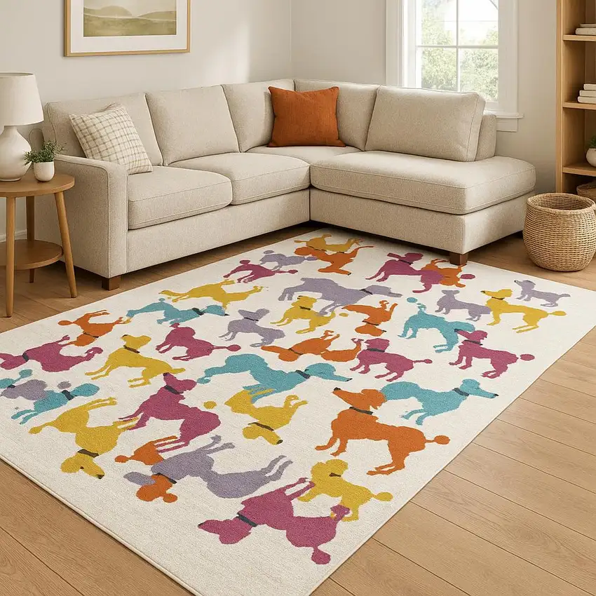 Ivory Flatweave Area Rug Photo 1