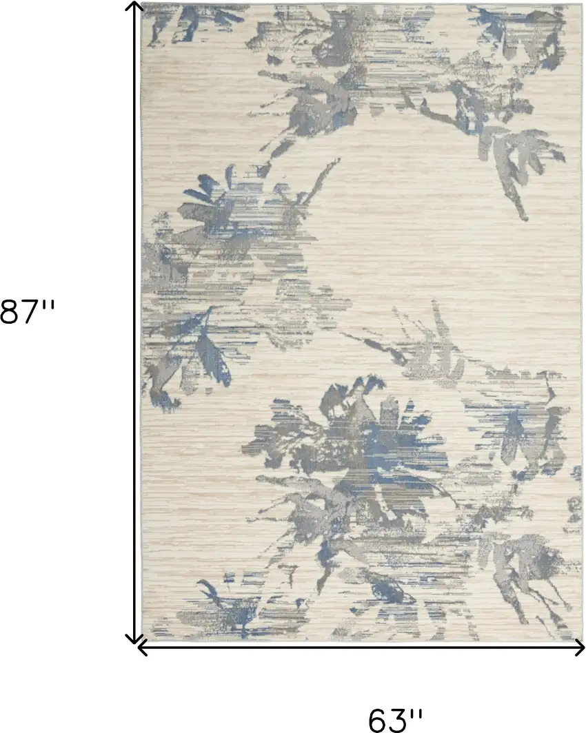 Ivory Floral Area Rug Photo 3